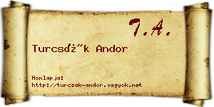 Turcsák Andor névjegykártya